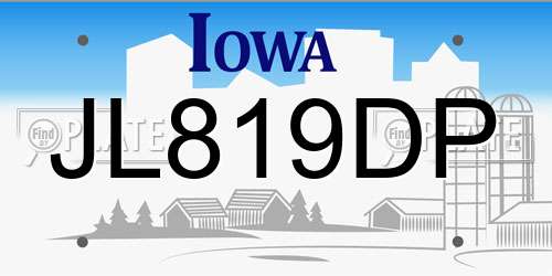 JL819DP Iowa License Plate