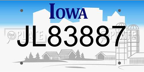 JL83887 Iowa License Plate