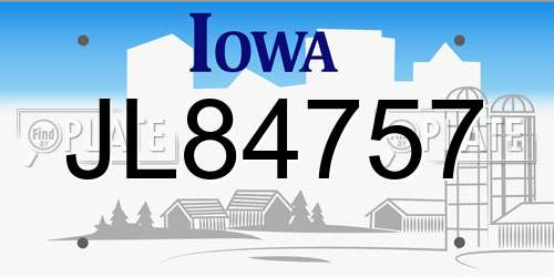 JL84757 Iowa License Plate