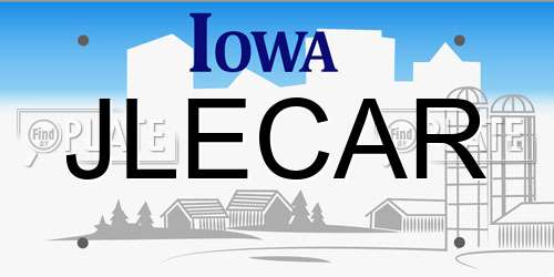 JLECAR Iowa License Plate