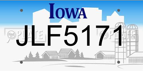 JLF5171 Iowa License Plate
