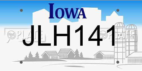 JLH141 Iowa License Plate
