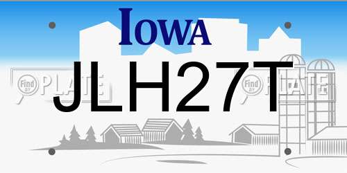 JLH27T Iowa License Plate