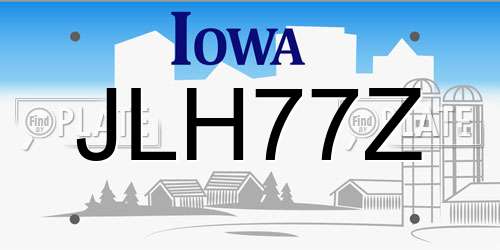 JLH77Z Iowa License Plate