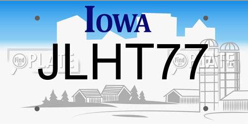 JLHT77 Iowa License Plate