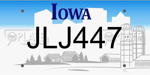 JLJ447 Iowa License Plate