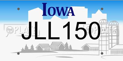 JLL150 Iowa License Plate