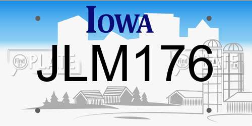 JLM176 Iowa License Plate