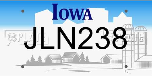 JLN238 Iowa License Plate