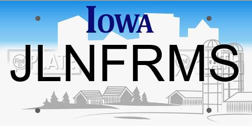 JLNFRMS Iowa License Plate