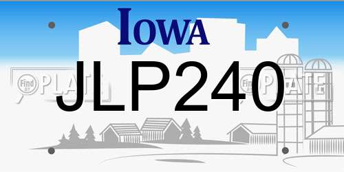 JLP240 Iowa License Plate
