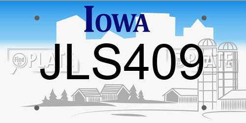 JLS409 Iowa License Plate