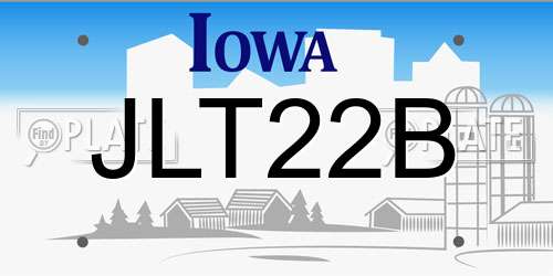 JLT22B Iowa License Plate
