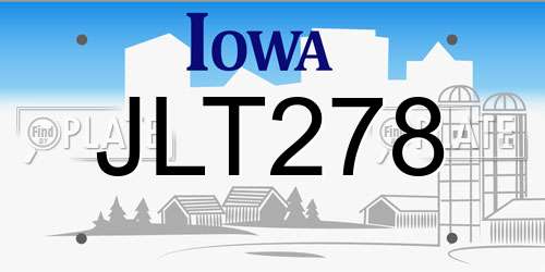 JLT278 Iowa License Plate