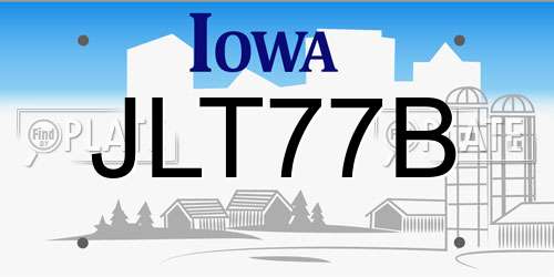 JLT77B Iowa License Plate
