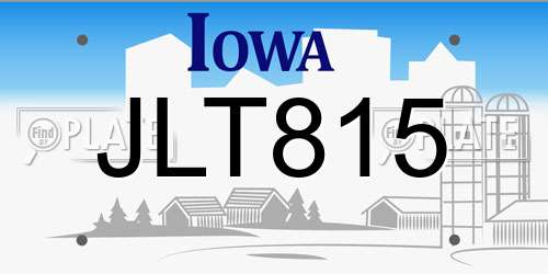 JLT815 Iowa License Plate