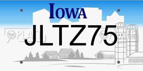 JLTZ75 Iowa License Plate