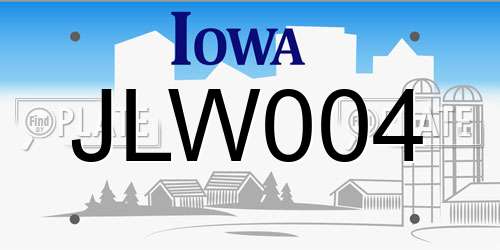 JLW004 Iowa License Plate