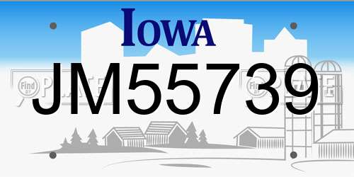 JM55739 Iowa License Plate