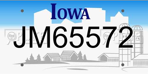 JM65572 Iowa License Plate