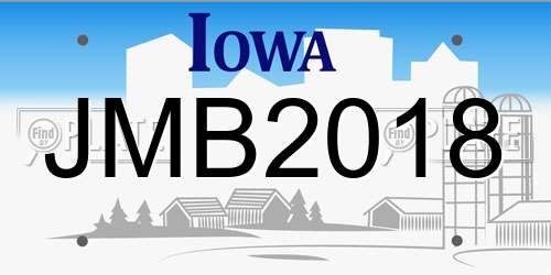 JMB2018 Iowa License Plate
