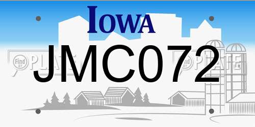 JMC072 Iowa License Plate
