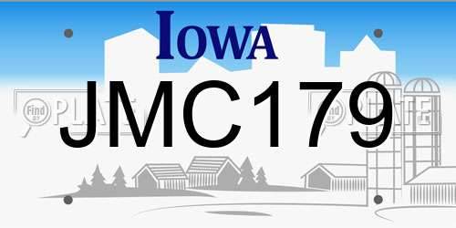 JMC179 Iowa License Plate