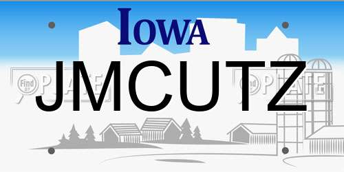 JMCUTZ Iowa License Plate