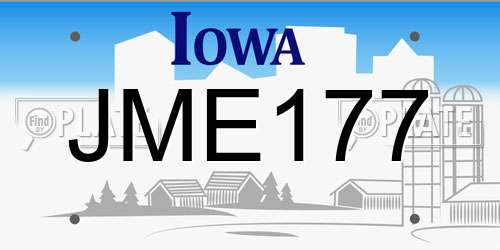 JME177 Iowa License Plate