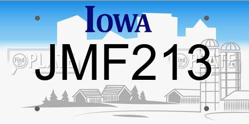 JMF213 Iowa License Plate