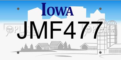 JMF477 Iowa License Plate