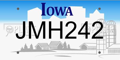 JMH242 Iowa License Plate