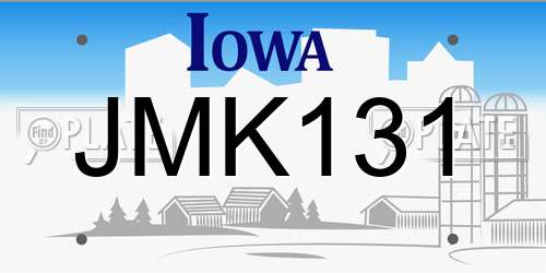 JMK131 Iowa License Plate