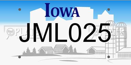 JML025 Iowa License Plate