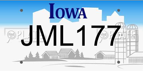 JML177 Iowa License Plate