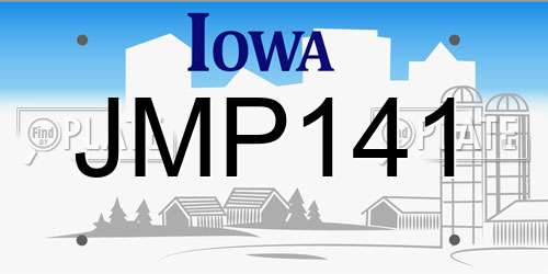 JMP141 Iowa License Plate