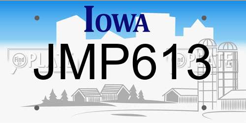 JMP613 Iowa License Plate