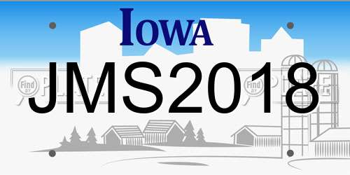 JMS2018 Iowa License Plate