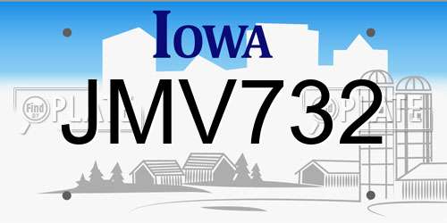 JMV732 Iowa License Plate