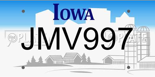 JMV997 Iowa License Plate