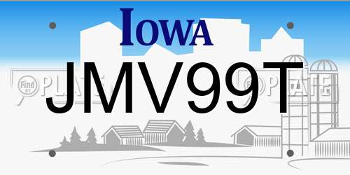 JMV99T Iowa License Plate