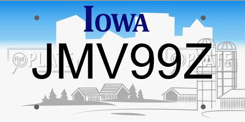 JMV99Z Iowa License Plate