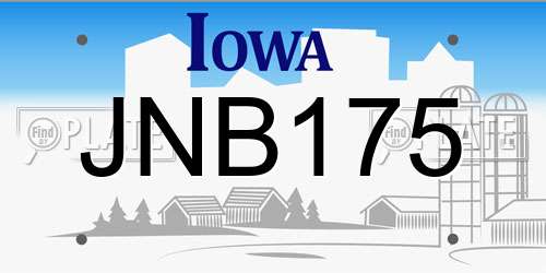 JNB175 Iowa License Plate