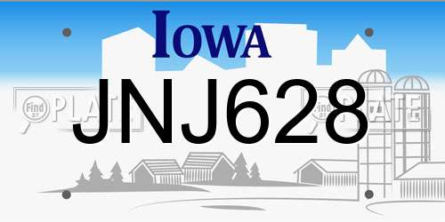 JNJ628 Iowa License Plate