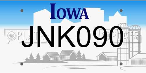 JNK090 Iowa License Plate