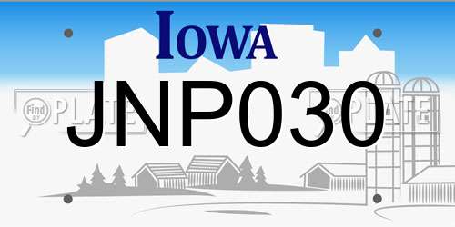 JNP030 Iowa License Plate