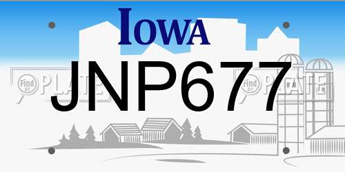 JNP677 Iowa License Plate