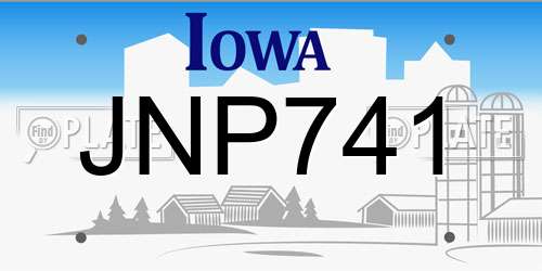 JNP741 Iowa License Plate