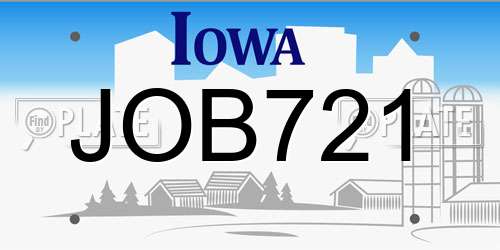 JOB721 Iowa License Plate
