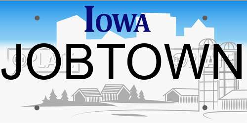 JOBTOWN Iowa License Plate